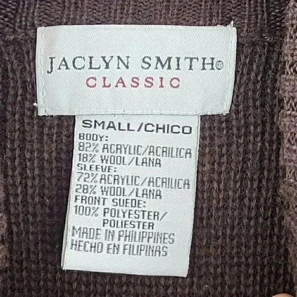 Vintage Jaclyn Smith Classic Wool Blend Full Zip Mock Neck Sweater Women's S‎ - Picture 5 of 7